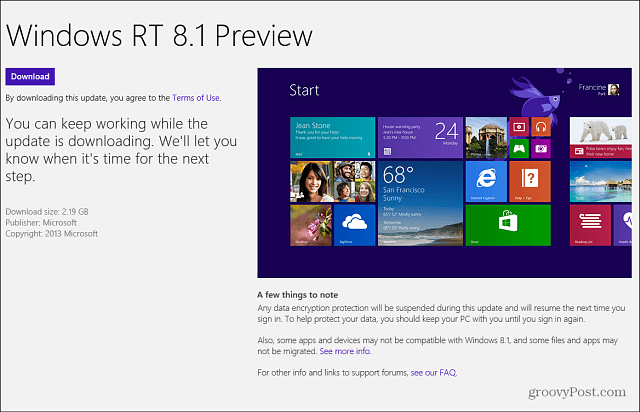 Windows RT 8.1 Predogled Windows Store