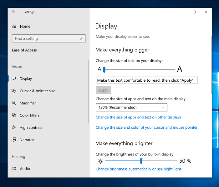 Vsake večje nastavite nastavitve zaslona za Windows 10