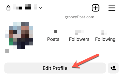 Gumb za urejanje profila na Instagramu