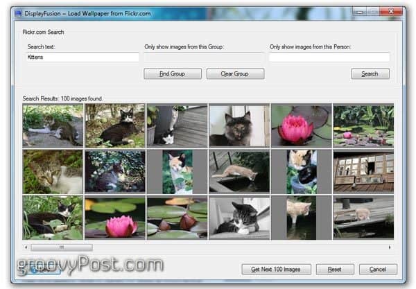 izberite nastavitve integracije flickr