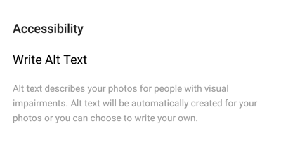 Kako dodati nadomestno besedilo objavam na Instagramu, opis nadomestnega besedila in kateremu namenu služi