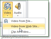 Možnost videoposnetka s spletne strani v programu PowerPoint 2010