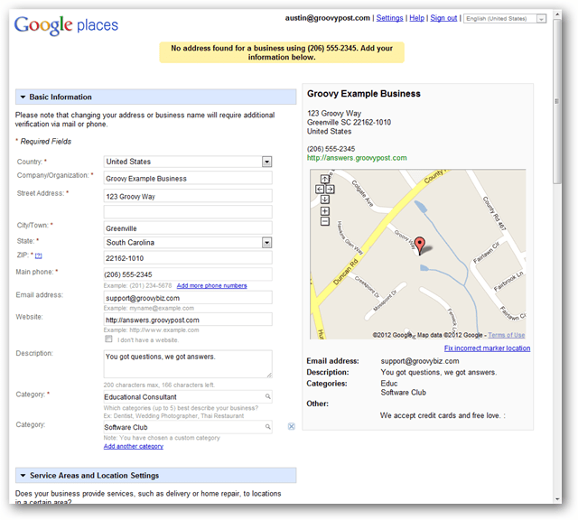 ustvarite nov lokalni seznam google Maps