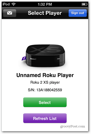 Izberite Roku Player