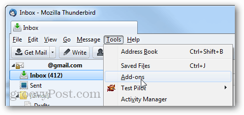 thunderbird tools> dodatki