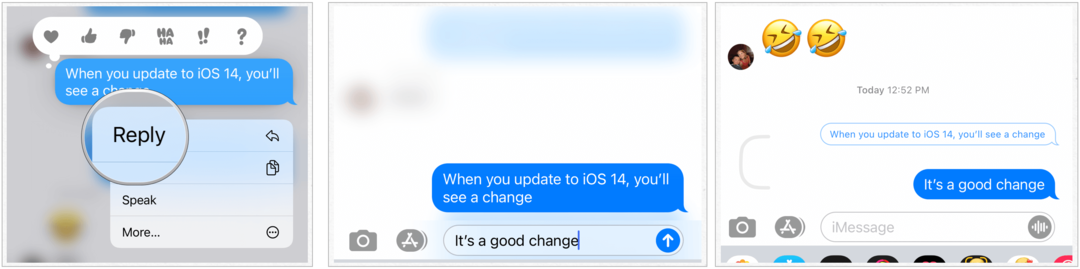 Vrstna sporočila iOS 14
