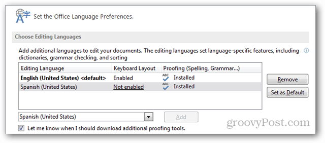 Kako dodati dodatne jezike v Office 2013