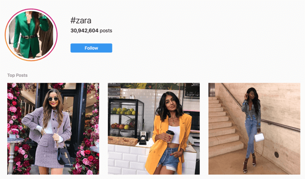 Kako zaposliti plačane družbene vplivneže, primer objav Instagram influencerjev za #zara