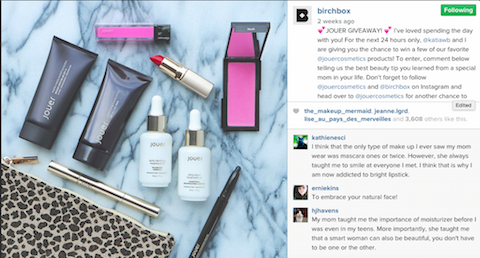 birchbox obdarovanje instagram post