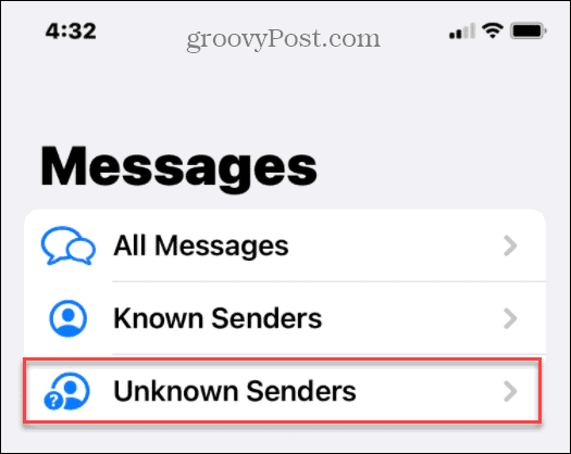 Skrij neželeno sporočilo neznanih pošiljateljev na iPhone