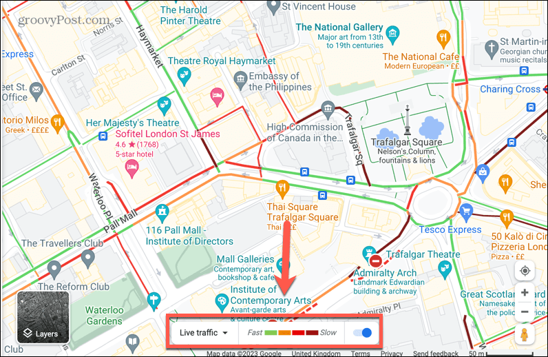 google maps prometna vrstica v živo