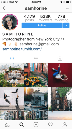Če želite stopiti v stik z vplivnežem na Instagram glede prevzema zgodbe, poiščite kontaktne podatke na njihovem Instagram profilu.