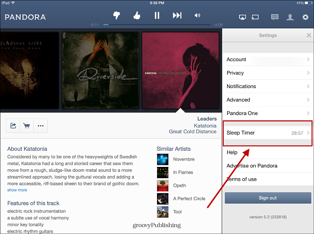 Pandora doda funkcijo časovnika mirovanja za iPad