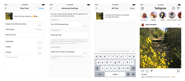 Instagram dodaja dve novi funkciji dostopnosti, ki pomaga slabovidnim uporabnikom dostopati do fotografij in videoposnetkov, ki jih delijo na platformi.