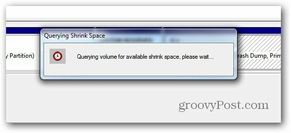 Windows poizvedbeni disk za prostor, ki se skrči