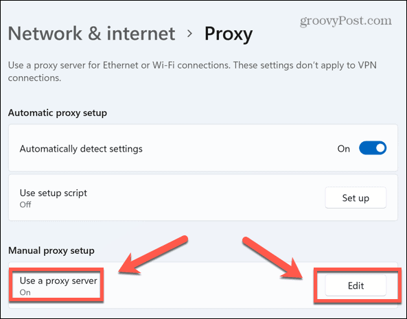 proxy strežnik za urejanje windows 11