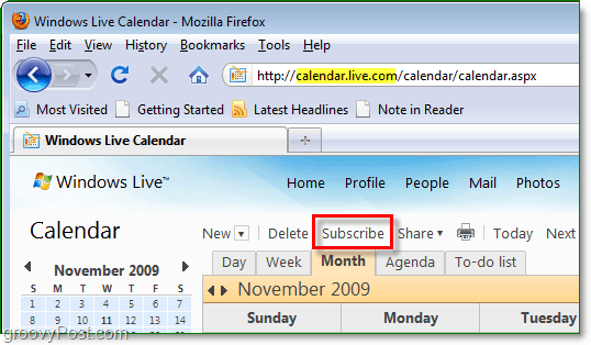 naročite se v Windows Live koledar za google ali drug koledar