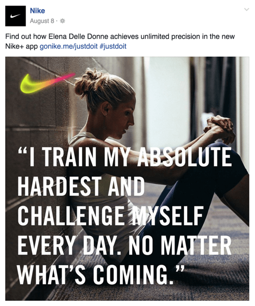 Nike facebook post