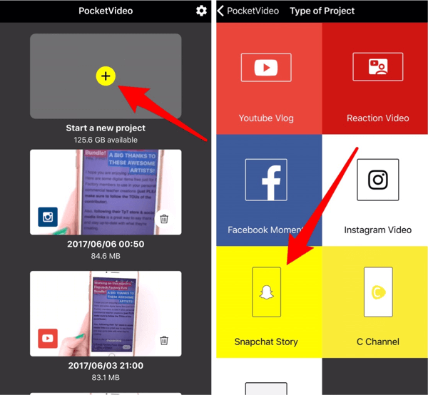 Tapnite Snapchat Story, da ustvarite vsebino za svojo zgodbo v Instagramu.