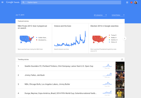 Google Trends pridobite prenovo