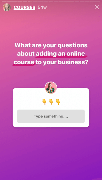 Instagram zgodba z nalepko Vprašanja