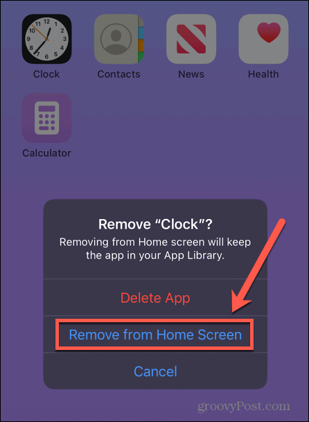iphone odstranite aplikacijo z začetnega zaslona