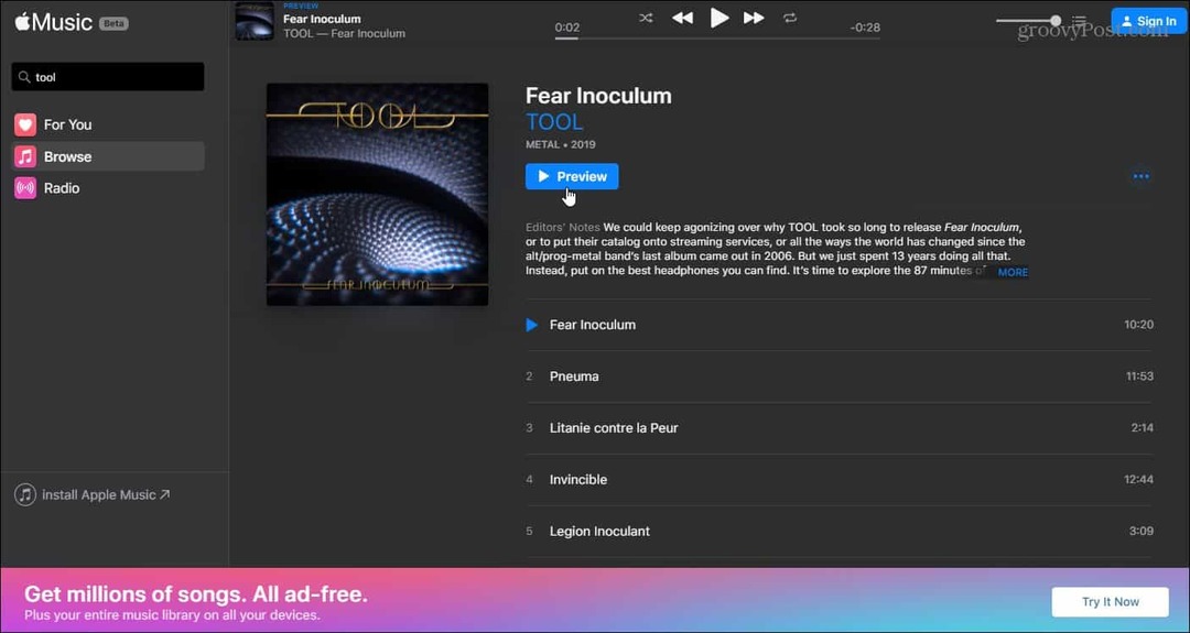 Apple zažene spletno različico za Apple Music Service