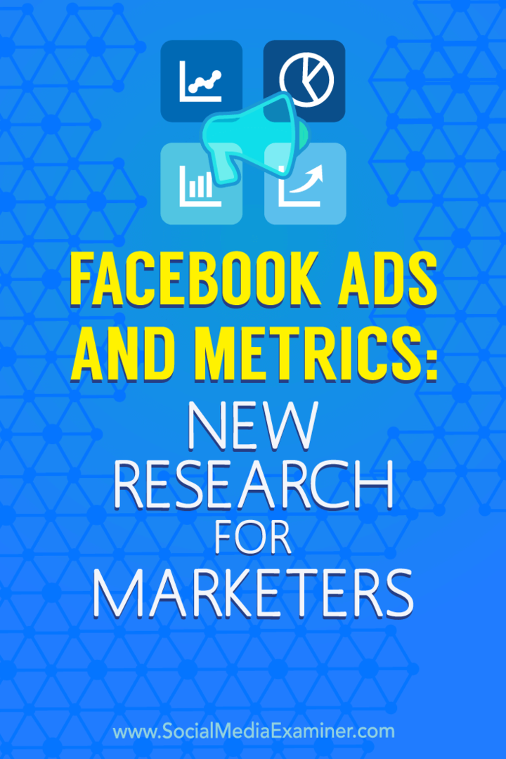 Facebook Ads and Metrics: Nova raziskava za tržnike, ki jo je izvedla Michelle Krasniak na Social Media Examiner.