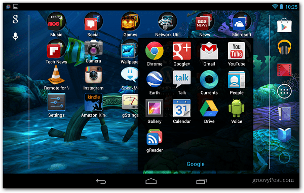 Začetni zaslon Android Nexus 7