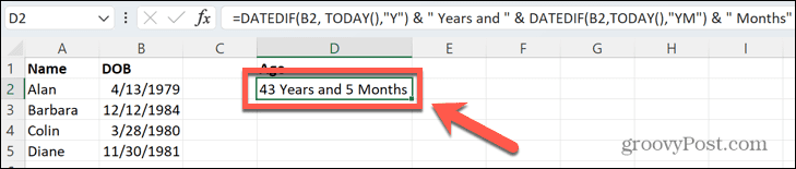 excel rezultati let in mesecev