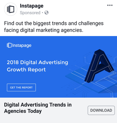 Facebook oglaševalske tehnike, ki prinašajo rezultate, na primer Instapage, ki ponuja študijo primera