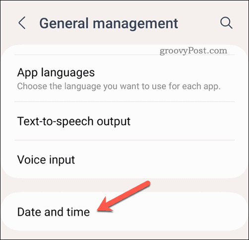 Meni datuma in ure v sistemu Android