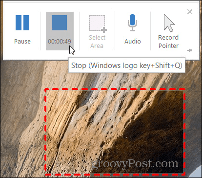 Ustavite snemanje zaslona v programu PowerPoint