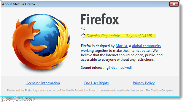 Prenos posodobitve za Firefox 4