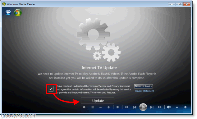Windows 7 Media Center - namestite posodobitev za internetno televizijo