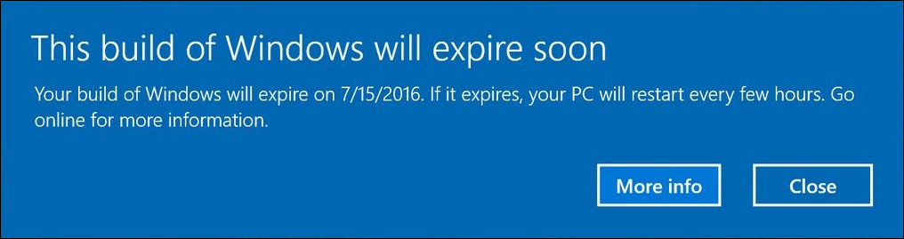 Windows 10 Insider Preview gradi opozorila uporabnikov s potekom obvestil