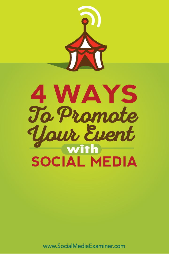 4 načini promocije vašega dogodka s socialnimi mediji: Social Media Examiner