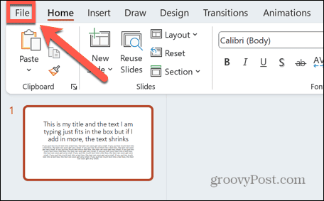 meni PowerPoint datoteka