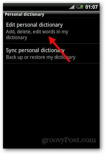 Dodaj slovar Android 5