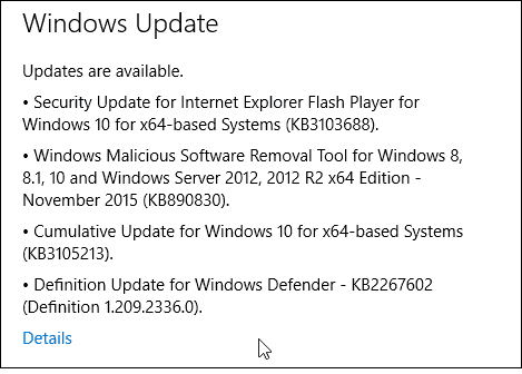 Windows 10 Update KB3105213