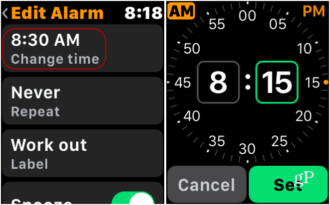 Spremenite alarm na Apple Watch