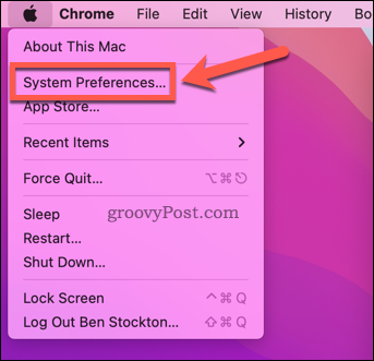 Odprite sistemske nastavitve v računalniku Mac