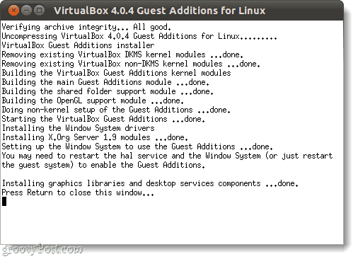 zaženite virtualne dodatke za virtualne strežnike v Linuxu