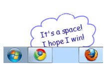 Windows 7 - Ločene predmete v opravilni vrstici uporabite prazen prostor