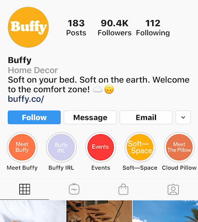 Instagram poudarja albume na profilu Buffy