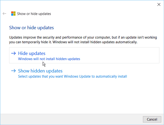 Skrij orodje za posodobitev sistema Windows 10