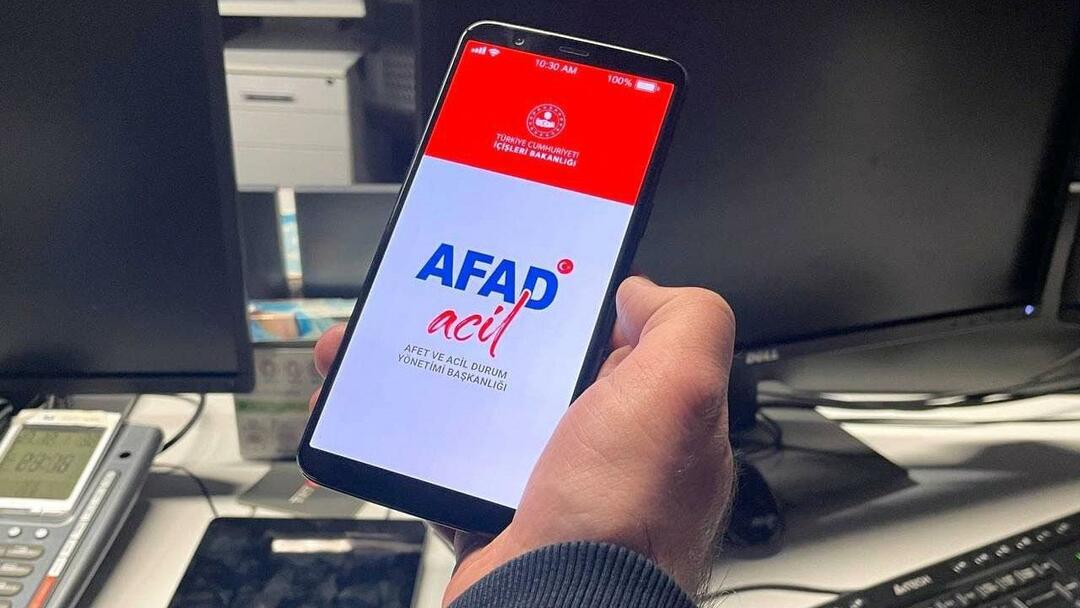 Aplikacija AFAD za klic v sili