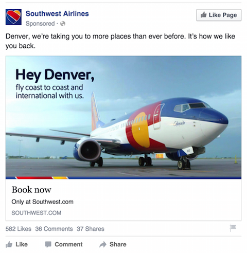 facebook oglas jugozahodnih letalskih družb