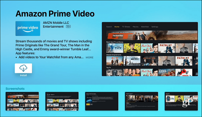 Namestite Amazon Prime Video Apple TV
