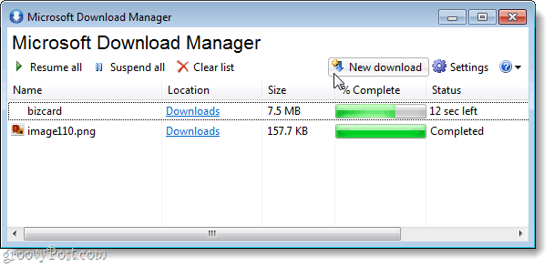 Microsoft Download Manager je preprosto orodje za prenos prek nestabilnih ali počasnih povezav